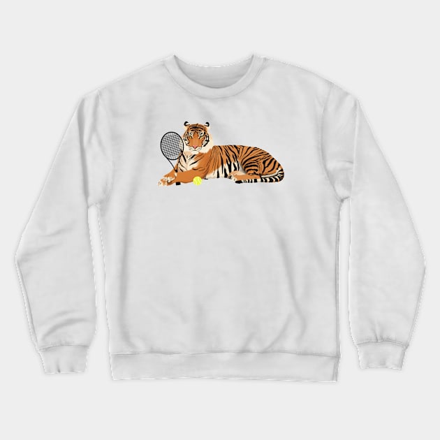 Tennis Tiger Crewneck Sweatshirt by College Mascot Designs